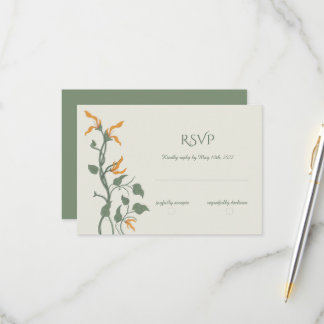 Retro Groovy Art Nouveau Floral RSVP