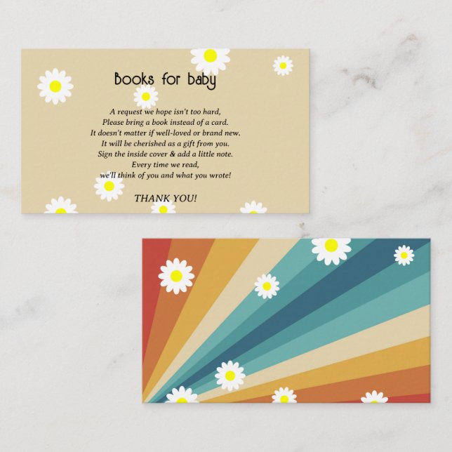 Retro Groovy - baby books for baby Enclosure Card (Front/Back)