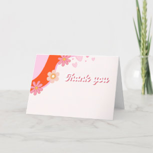 Retro groovy  Baby Brewing thank you Baby shower Card