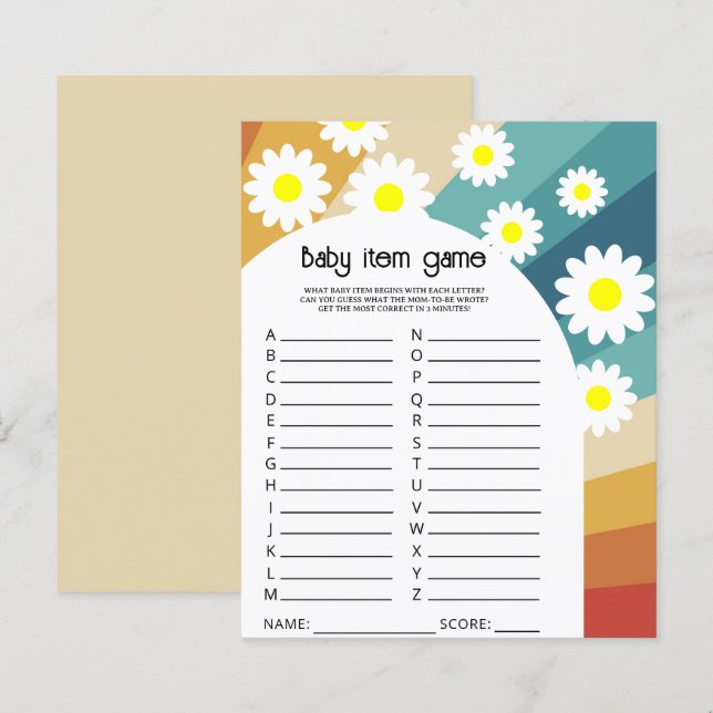 Retro Groovy - Baby Item Game (Front/Back)