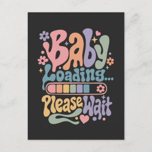 Retro Groovy Baby Loading Please Wait Maternity Postcard