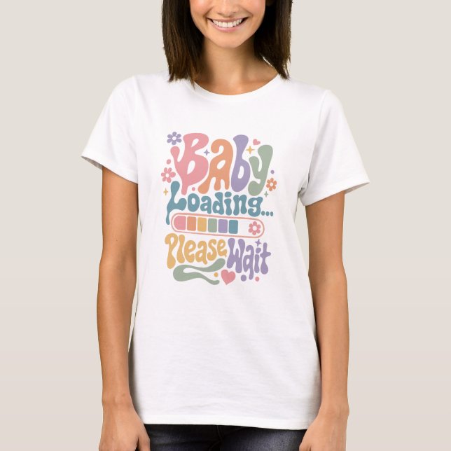 Retro Groovy Baby Loading Please Wait Maternity T-Shirt (Front)