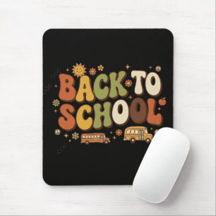 Retro Groovy Back to School Design Mouse Pad