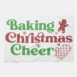 Retro Groovy Baking Christmas Cheer Tea Towel