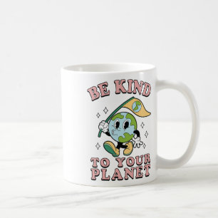 Retro Groovy Be Kind To Your Planet Earth Day 70s Coffee Mug