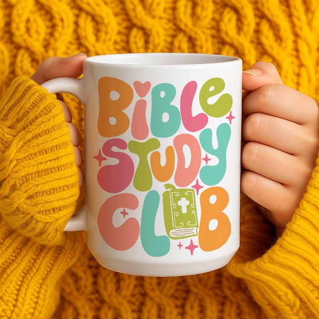 Retro Groovy Bible Study Club Coffee Mug (Creator Uploaded)