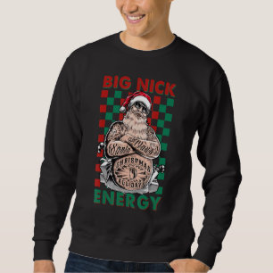 Retro Groovy Big Nick Energy Santa Christmas Trend Sweatshirt