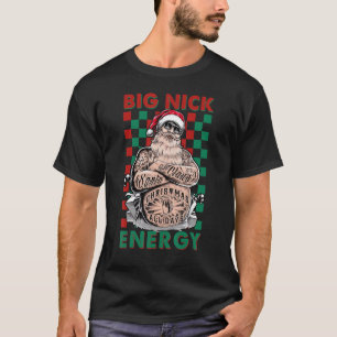 Retro Groovy Big Nick Energy Santa Christmas Trend T-Shirt