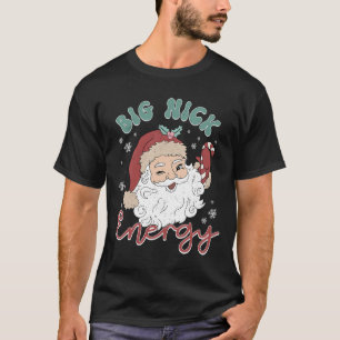 Retro Groovy Big Nick Santa Energy Fun Christmas X T-Shirt