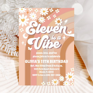 Retro Groovy Birthday Party Invitation