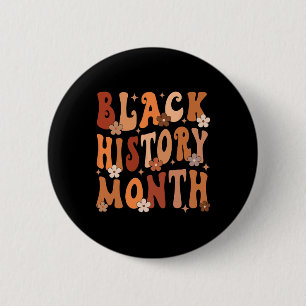 Retro Groovy Black History Month African American 6 Cm Round Badge