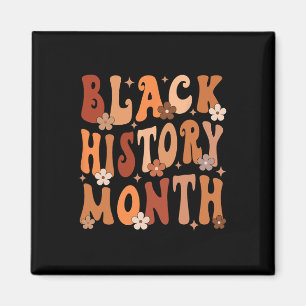 Retro Groovy Black History Month African American Magnet