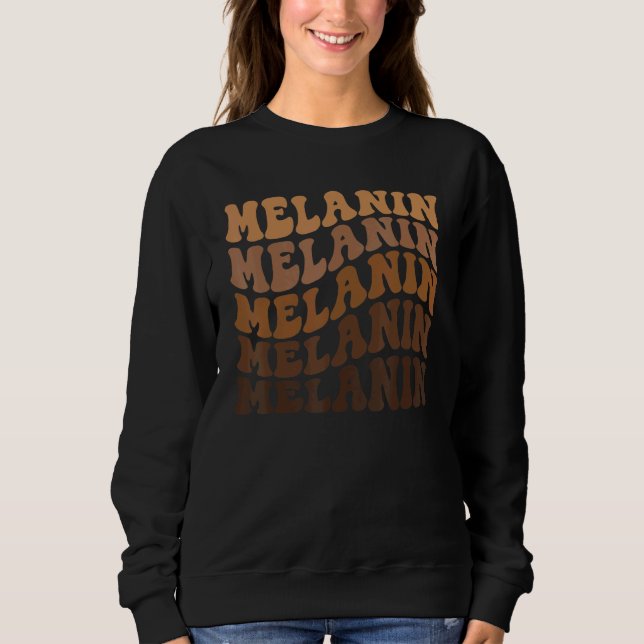 Retro Groovy Boho 70s Queen King Melanin Black Pri Sweatshirt (Front)