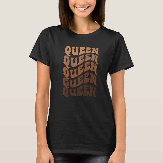 Retro Groovy Boho 70s Queen Melanin African Americ T-Shirt (Front)