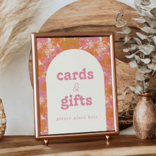 Retro Groovy Boho Baby in Bloom Cards + Gifts Sign