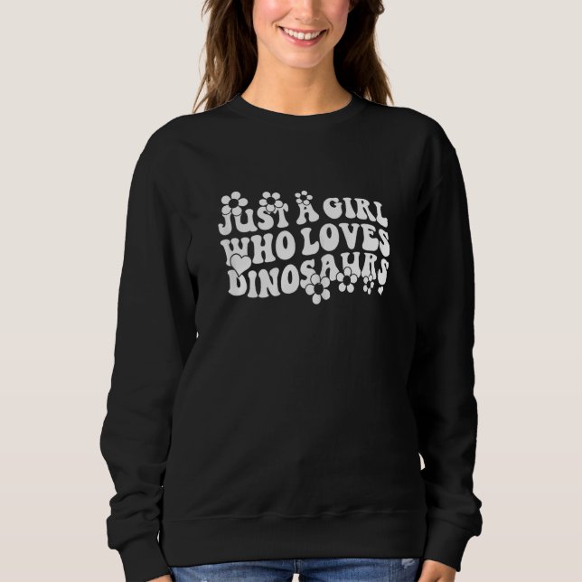 Retro Groovy Boho Hippie Just A Girl Who Loves Din Sweatshirt (Front)