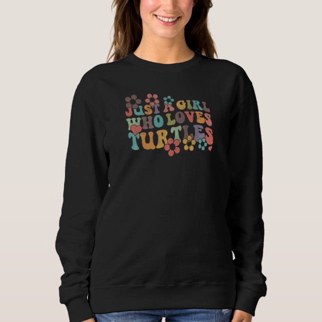 Retro Groovy Boho Hippie Just A Girl Who Loves Tur Sweatshirt (Front)