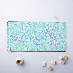 Retro Groovy Boho Hippie Trippy Colourful Marble Desk Mat