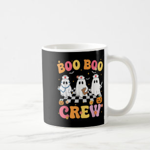 Retro Groovy Boo Boo Crew Halloween Ghost Nurse Coffee Mug