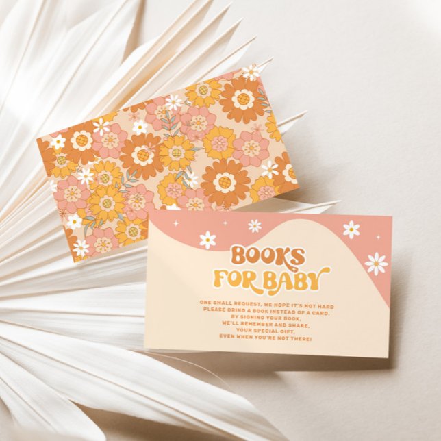 Retro groovy books for baby ticket enclosure card (Creator Uploaded)