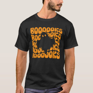 Retro Groovy Boooks Ghost Reading Librarian Reader T-Shirt