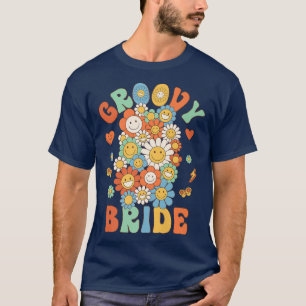 Retro Groovy Bride Groovy Birthday Party Matching T-Shirt