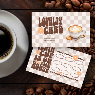 Retro Groovy Brown Coffee Shop Loyalty Card