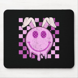 Retro Groovy Bunny Smile Face Happy Easter Day Rab Mouse Pad