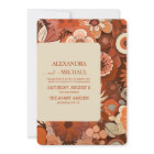 Retro Groovy burn orange floral wedding