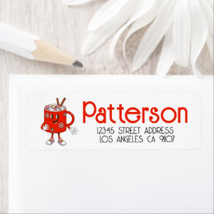 Retro Groovy Christmas Cocoa Return Address Label