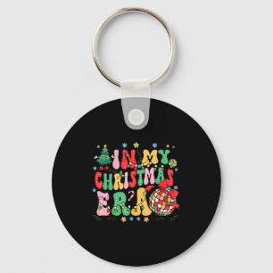Retro Groovy Christmas In My Christmas Era Xmas  Key Ring