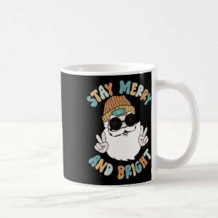 Retro Groovy Christmas Merry Stay Bright Santa Cla Coffee Mug