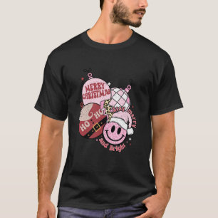 Retro Groovy Christmas Ornament Trendy Santa Claus T-Shirt