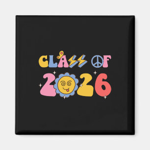 Retro Groovy Cl Of 2026 Ck To School Seniors Gradu Magnet