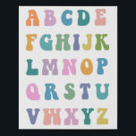 Retro Groovy Colourful ABC Alphabet Faux Canvas Print<br><div class="desc">Simple alphabet illustration in colourful retro groovy typography.</div>