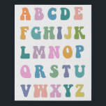 Retro Groovy Colourful ABC Alphabet Faux Canvas Print<br><div class="desc">Simple alphabet illustration in colourful retro groovy typography.</div>