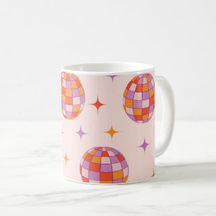 Retro Groovy Colourful Disco Balls Pattern Coffee Mug