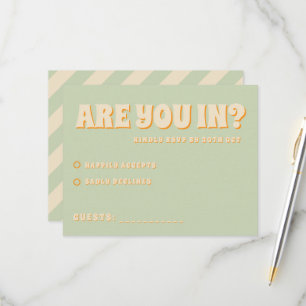 Retro Groovy Colourful Wavy Boho Wedding RSVP Card