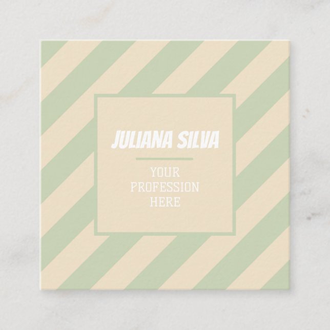 Retro Groovy Colourful Wavy Boho with QR Square Business Card (Front)