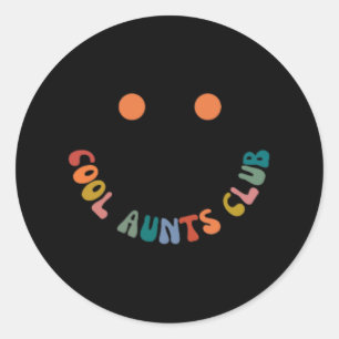 Retro Groovy Cool Aunts Club Funny Auntie Women Co Classic Round Sticker
