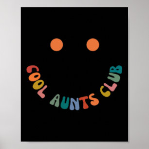 Retro Groovy Cool Aunts Club Funny Auntie Women Co Poster