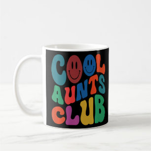 Retro Groovy Cool Aunts Club Smile Face New Aunt Coffee Mug