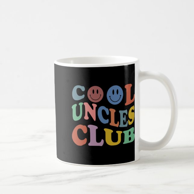 Retro Groovy Cool Uncles Club Smile Face Funny New Coffee Mug (Right)