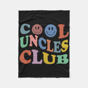 Retro Groovy Cool Uncles Club Smile Face Funny New Fleece Blanket
