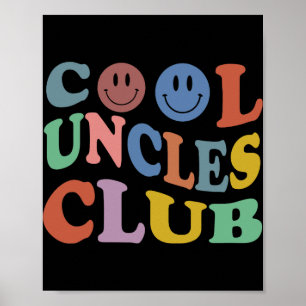 Retro Groovy Cool Uncles Club Smile Face Funny New Poster