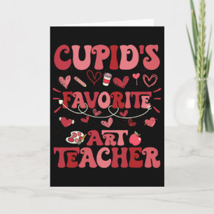 Retro Groovy Cupid's Favourite Art Teacher Valenti Card