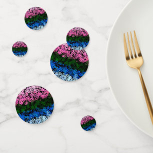 Retro Groovy Cute Floral Omniromantic Pride Flag Confetti
