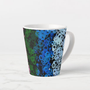 Retro Groovy Cute Floral Omniromantic Pride Flag Latte Mug