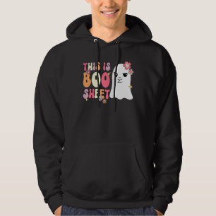 Retro Groovy Cute Ghost Spooky Halloween This Is B Hoodie