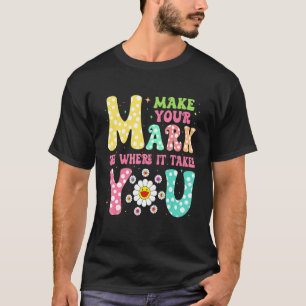 Retro Groovy Cute Smiling Flower International Dot T-Shirt